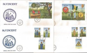 1989 Scouts St Vincent Boy Girl & 2 SS FDC (4)