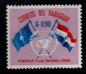 Paraguay Scott 571 MH* 1960 Flag stamp