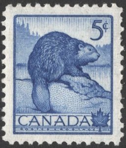 SC#336 5¢ National Wild Life Week: North American Beaver (1954) MLH