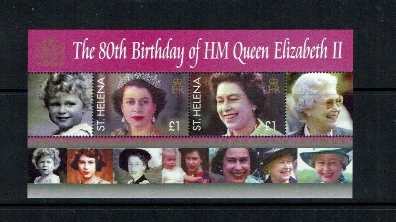 St Helena: 2008, Queen Elizabeth II, 80th Birthday, miniature sheet, MNH