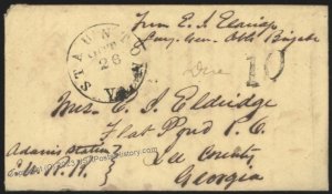 CSA Civil War Confederate Due Cover STAUNTON VA Military CONTENTS 112131