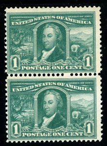 USAstamps Unused FVF US 1904 Louisiana Purchase Pair Scott 323 OG MNH