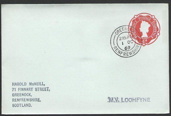 GB SCOTLAND 1969 cover Clyde Steamer cachet : M.V. LOCHFYNE................47921