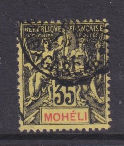 MOHELI, COMORO ISLANDS, 1906 Tablet, 35c. Black on Yellow, used.