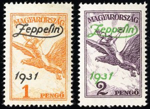 Hungary Stamps # C24-5 MLH VF Scott Value $75.00