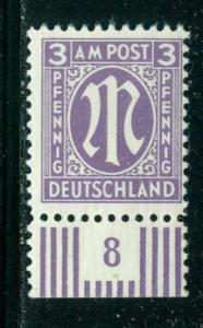 Germany AM Post Scott # 3N2, mint nh, variation