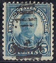 637 5 cent T. Roosevelt, Blue Stamp used F-VF