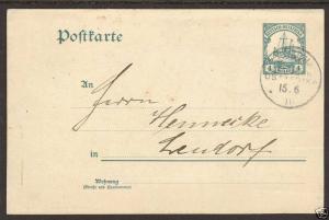 German East Africa H&G 18 used 1910 4h Psotal Card to Lendof, ARUSCHA Cancel