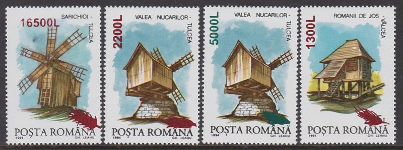 Romania 2001 Surcharges Scott (4431-34) MNH