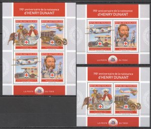 HM0277 2018 TOGO RED CROSS HENRY DUNANT TRANSPORT DOGS #9218-1+BL1649-0 MNH