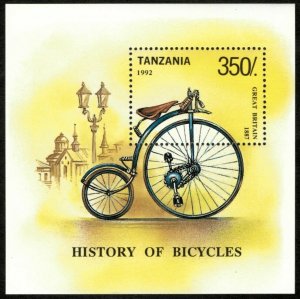 Tanzania 1992 - History of Bicycles, Britain - Souvenir Sheet - Scott 985P - MNH