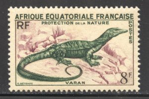 French Equatorial Africa Scott 188 MNHOG -1955 Wildlife Protection - SCV $2.40