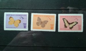 Dominican Rep #C146-48 mint hinged butterfly e1911.5554
