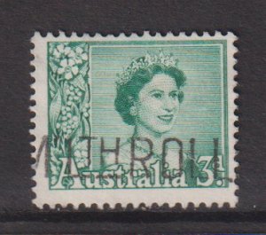 Australia   #317  used   1959   Elizabeth 3 1/2p