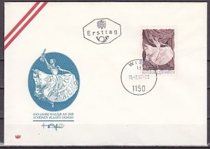 Austria, Scott cat. 786. Blue Danube Waltz issue. First day cover.