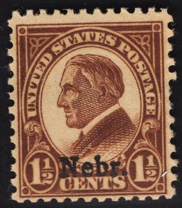 US #670 3 1/2c Brown Harding Nebraska Overprint MINT NH   SCV $6.00