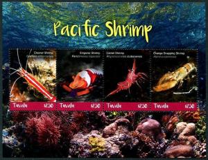 HERRICKSTAMP NEW ISSUES TUVALU Pacific Shrimp Sheetlet