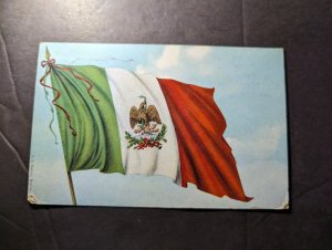 1910 Mexico Postcard Cover Puebla Pue to Rockport TX USA Mexican Flag