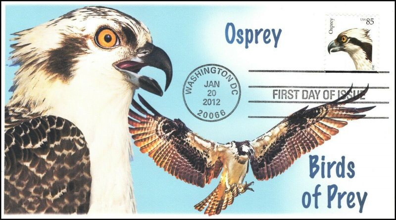 AO-4611, 2012, Birds of Prey, Add-on Cachet, First Day Cover, SC 4611, Osprey 