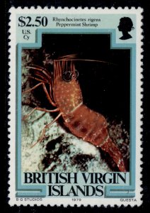 BRITISH VIRGIN ISLANDS QEII SG431, 1979 $2.50 peppermint shrimp, NH MINT.