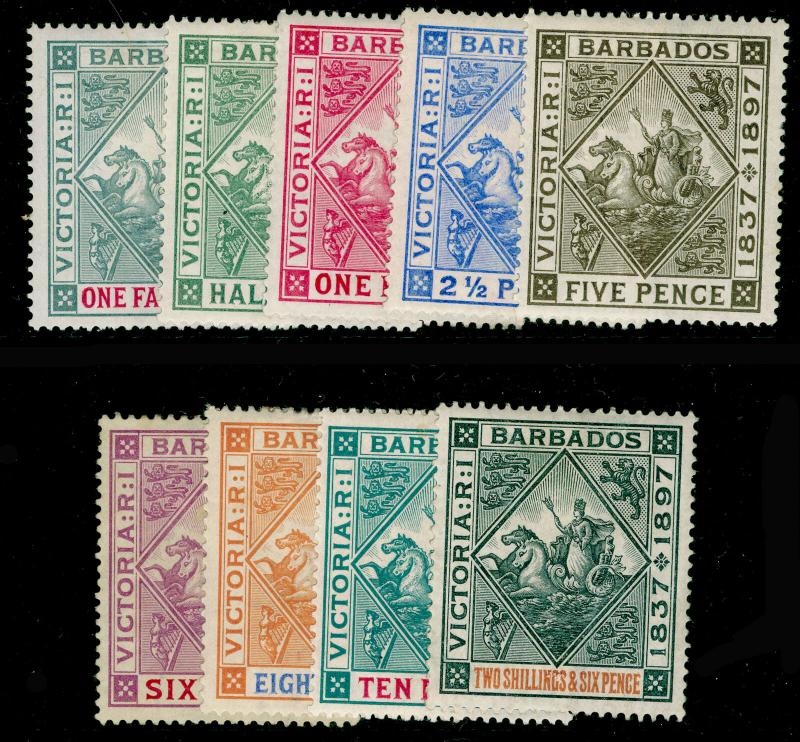 BARBADOS SG116-124, Diamond Jubilee COMPLETE SET, M MINT. Cat £300.