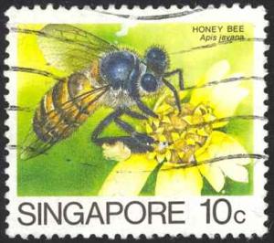 Singapore Sc# 454a Used 1986 10¢ Defs/Insects Redrawn