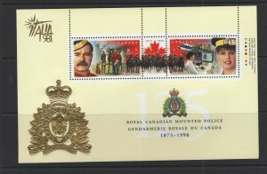 Canada 1999  RCMP sheet Italia '98 emblem  Unitrade #1737e VFMNH CV $6.00