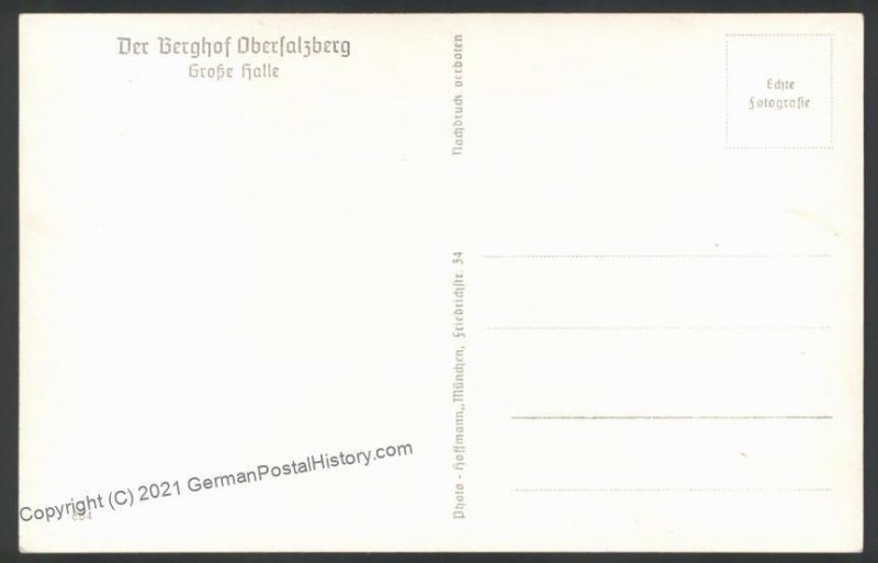 3rd Reich Germany Hitler Hoffmann Obersalzburg Berghof  RPPC 103546