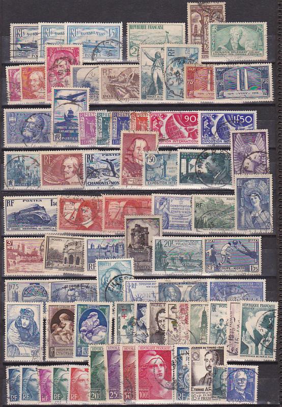 France selected high value used stamp collection 1900 to 197ies cat value $2500