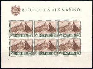 1951 SAN MARINO, Souvenir sheet Veduta 500 Lire Bruno, n . 12 - Splendid Withou