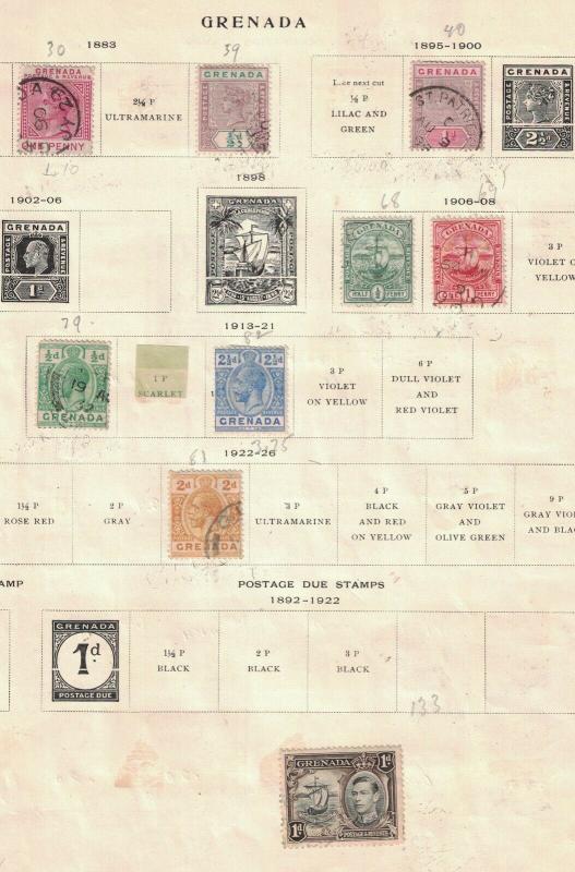 Grenada - A Nice Early Lot Of 9 All Different. Used.  #02 GRENA9