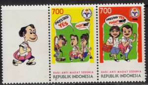 INDONESIA 1998 ANTI DRUGS PAIR 2415a mint
