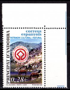 Andorra (Spanish) 2005 Sc#311 UNESCO WORLD HERITAGE/HORSES Single MNH