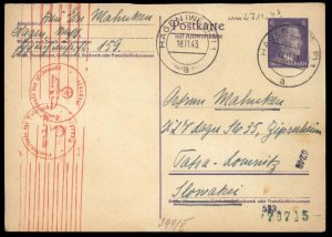 Germany Slovakia 1943 KLV Lager SLO-35 Haus Tatra Postal Card G87769