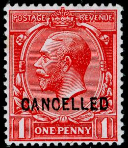 SG357 SPEC N16w, 1d bright scarlet, NH MINT. Cat £80+. 'CANCELLED' 