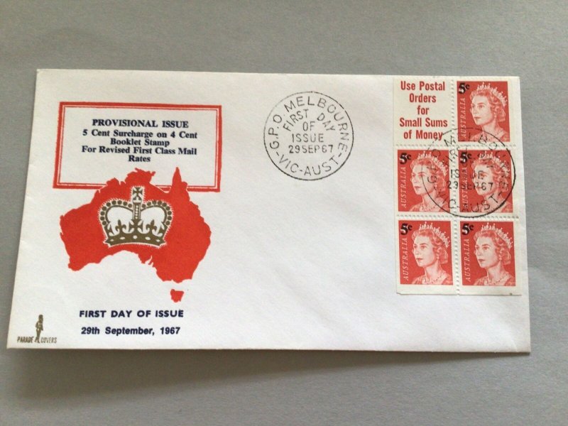 Melbourne 1967 Provisional Issue stamps pane  postal cover 66265 