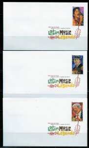 UNITED STATES 2011  LATIN  MUSIC SET OF FIVE   FIRST DAY COVERS 