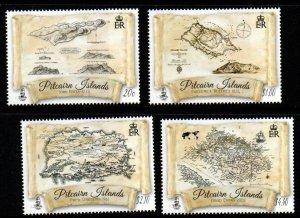 PITCAIRN ISLANDS SG991/4 2017 MAPS  MNH