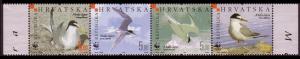 Croatia Birds WWF Little Tern Strip of 4v SG#854-857 SC#621 a-d MI#774-777