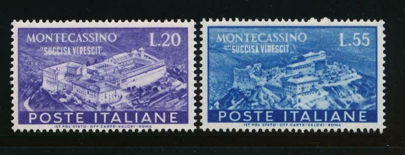 ITALY 579-580 MINT NH VF MONTECASSINO