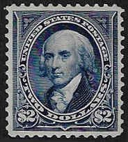 U.S. #277a Unused OG LH; $2 James Madison (1895) - PF Certificate w/ 85 grade