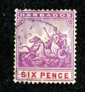 1892 Barbados Sc.# 76 used cv $3 ( 9686 BCXX )