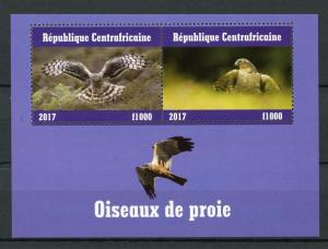 Central African Republic 2017 MNH Birds of Prey 2v M/S I Raptors Stamps