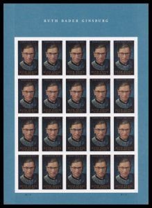 US #5821a Ruth Bader Ginsburg Imperf NDC Sheet of 20 MNH 2023