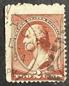 US #210 Used F/VF 2c JUMBO Washington 1883 [B9.7.3]