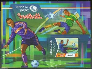 MALDIVES 2015  WORLD OF SPORT FOOTBALL(SOCCER) SOUVENIR SHEET MINT NH