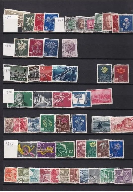 Switzerland lot of 870+ different used stamps from 1862 to 1997 (no album)