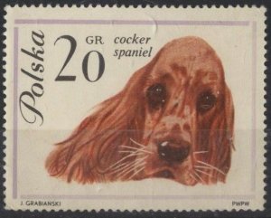 Poland 1115 (used?) 20g dogs: cocker spaniel (1963)