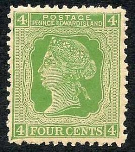 Prince Edward Island SG39 4c yellow-green (toned) U/M Cat 12 pounds 