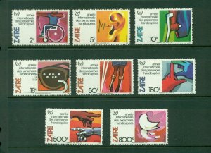 Zaire  #1028-35 (1981 Year of the Disabled set) VFMNH CV $6.10